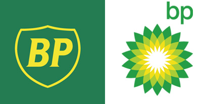 Пример ребрендинга. Старый и новый логотипы BP